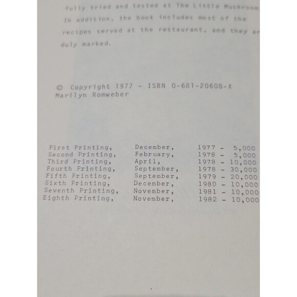 Under the Mushroom Marilyn Romweber 1982 Restaurant Dallas Texas Spiral cookbook - Picture 5 of 12